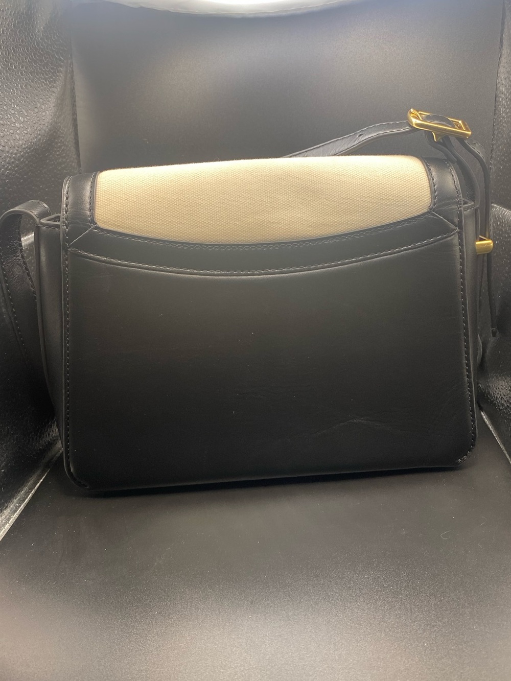 3.1 Phillip Lim Cream and Black Leather-Trim Shoulder Bag with Gold Closure - Picture 12 of 12